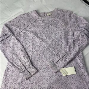 Hinge Lilac Lace Long Sleeve Blouse